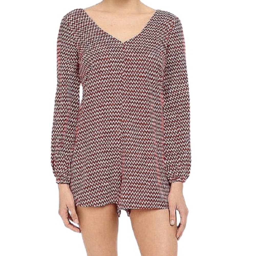 NWT billabong chevron red striped romper